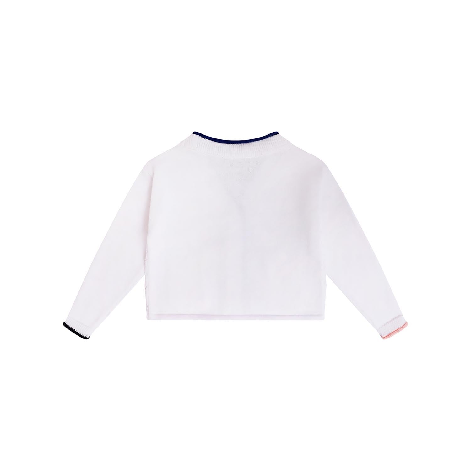 Baby Cardigan in White – view 2 – Infantium Victoria