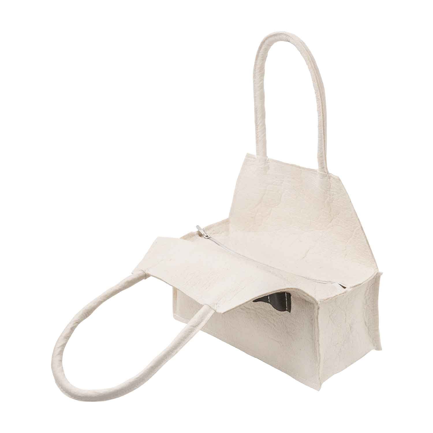 White Pinatex Handbag – view 3 – Infantium Victoria