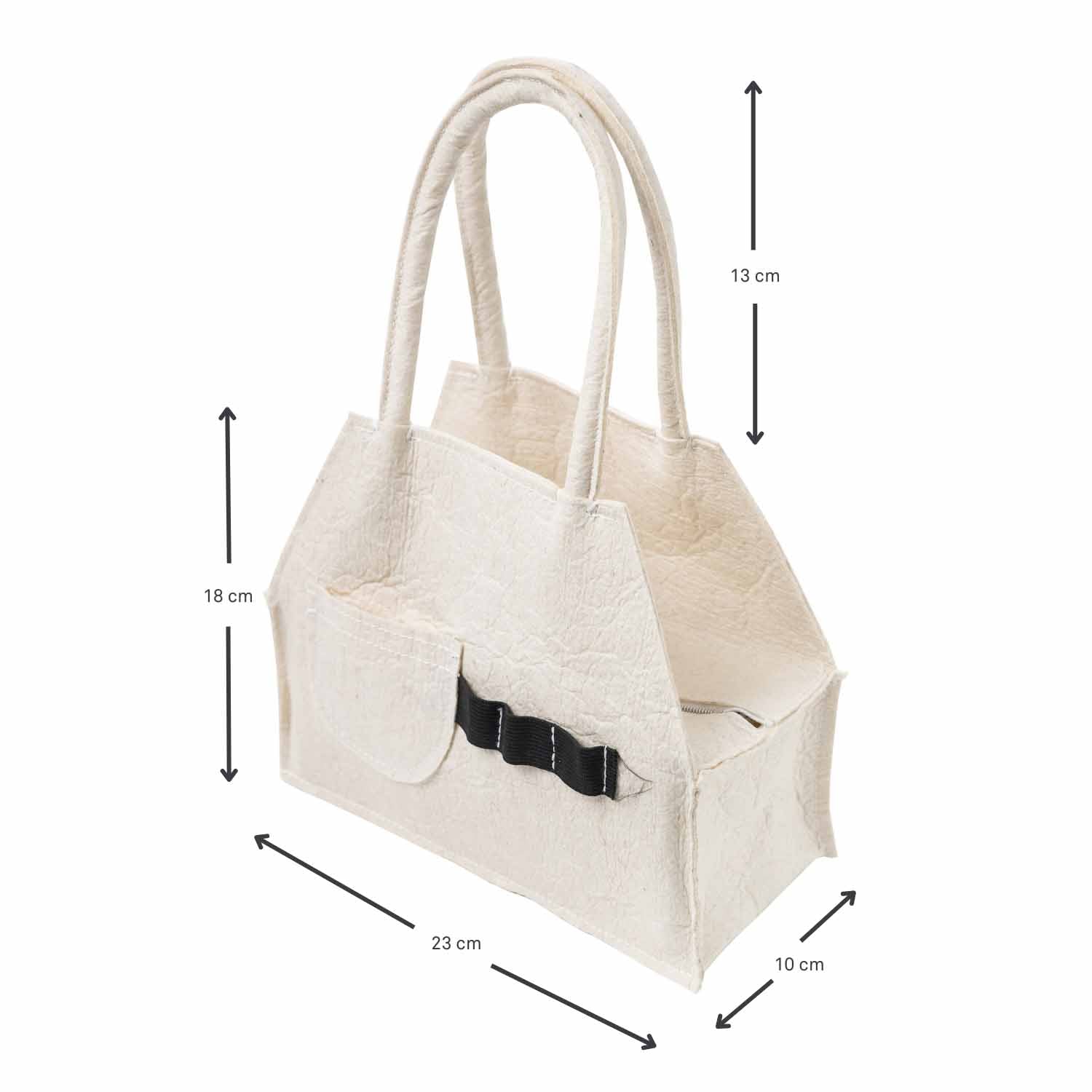 White Pinatex Handbag – view 5 – Infantium Victoria