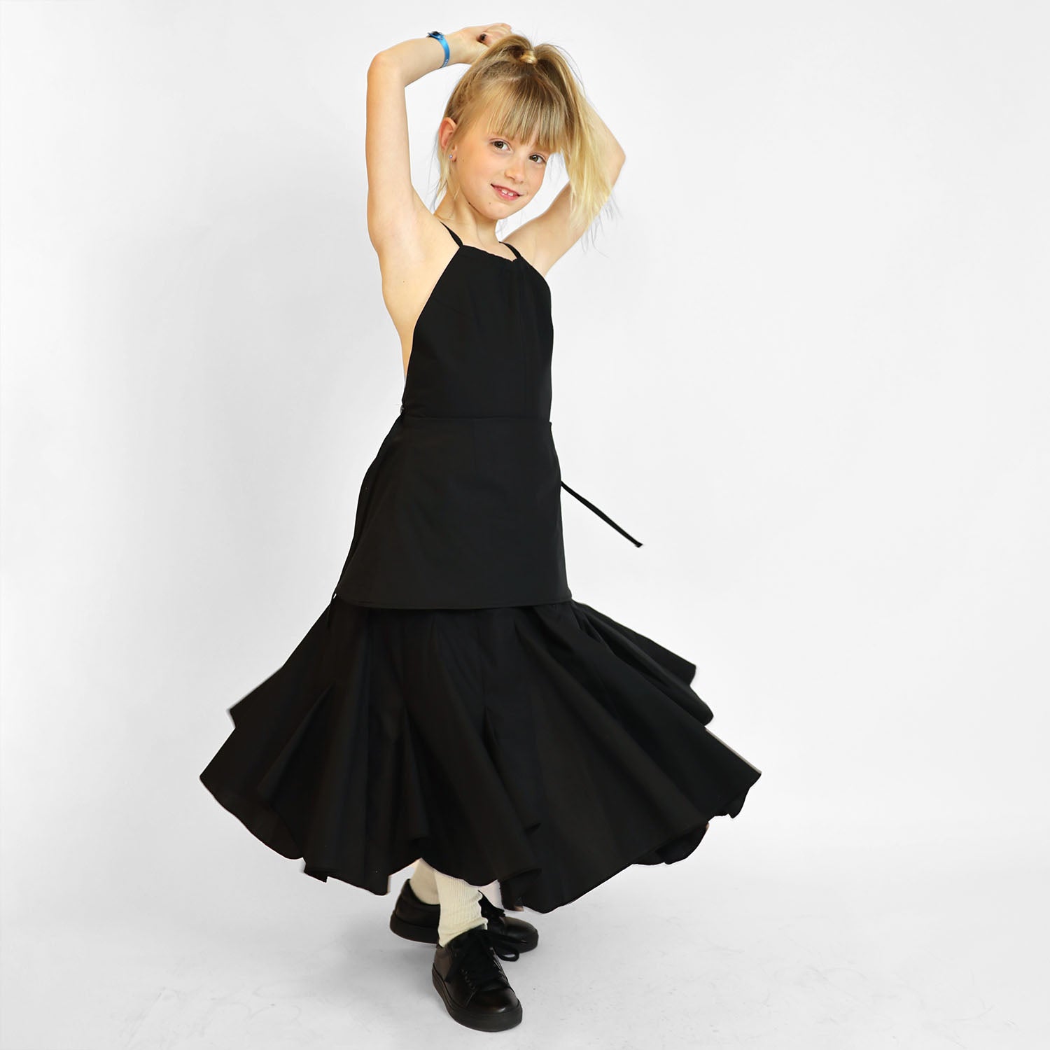 Zero Waste Girls Black Dress – view 2 – Infantium Victoria