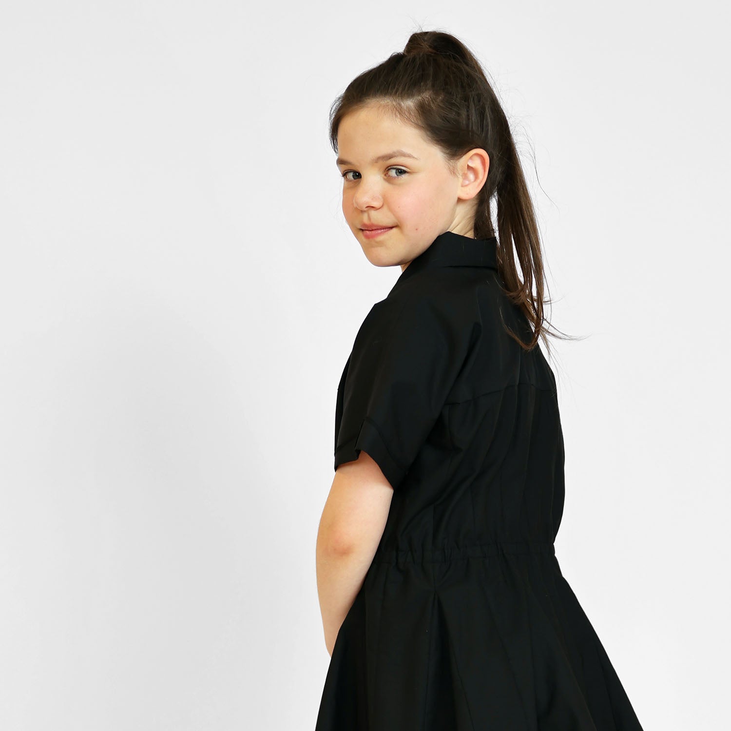 Zero Waste Black Shirt Dress – view 5 – Infantium Victoria