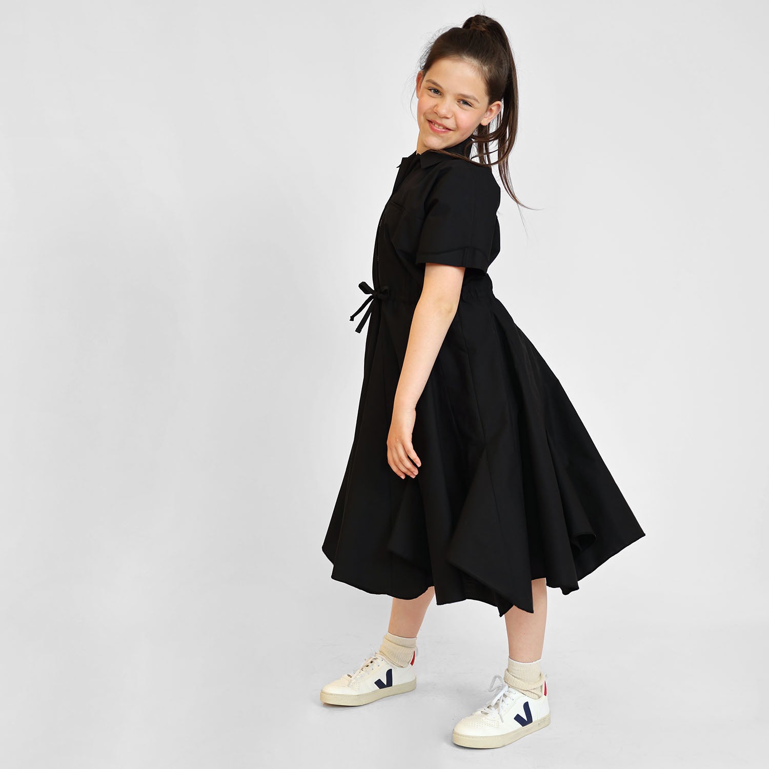 Zero Waste Black Shirt Dress – view 3 – Infantium Victoria