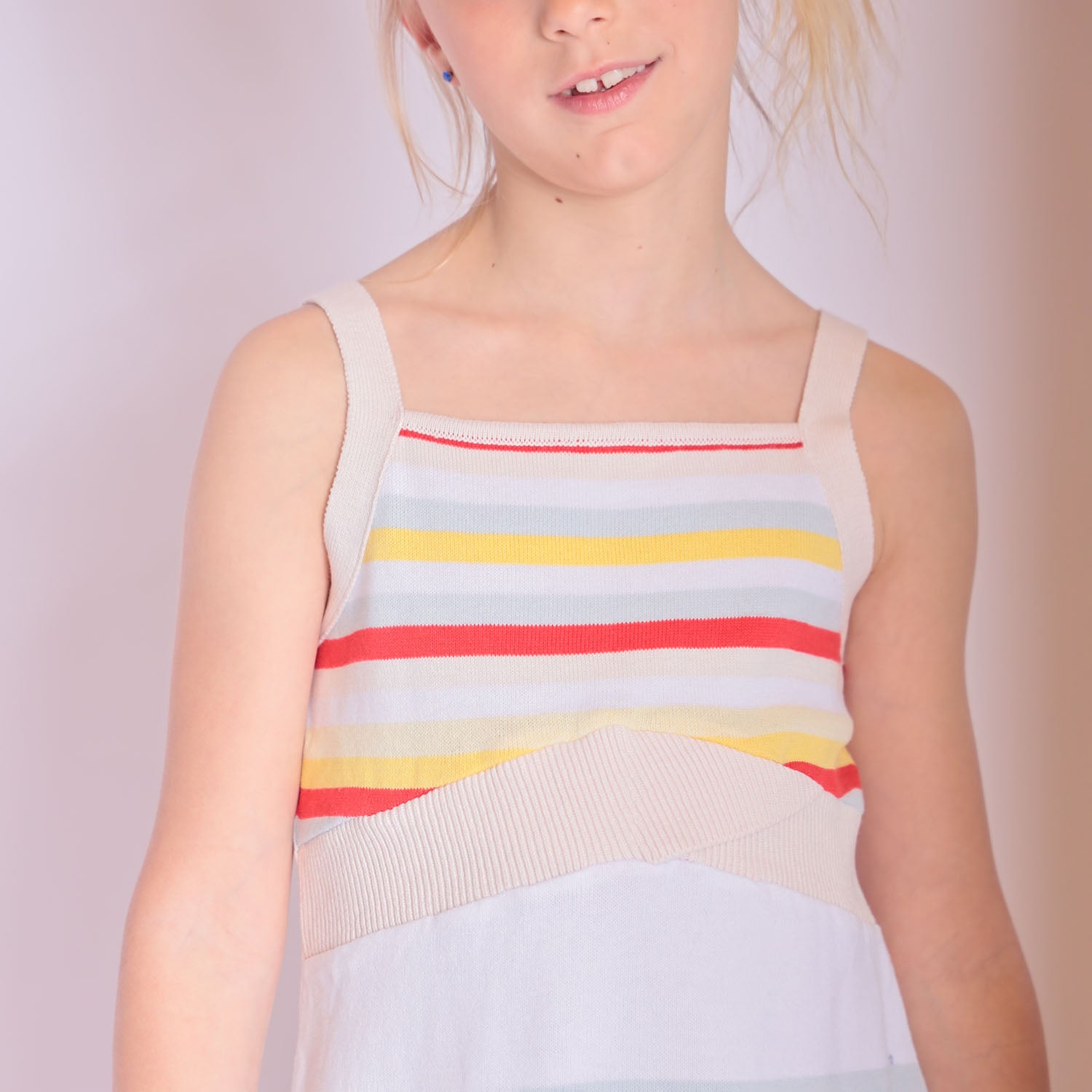 Girls Beach Dress with Bright Stripes – view 5 – Infantium Victoria