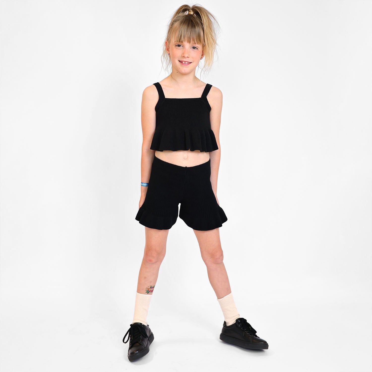 Black Knitted Beach Shorts – view 3 – Infantium Victoria