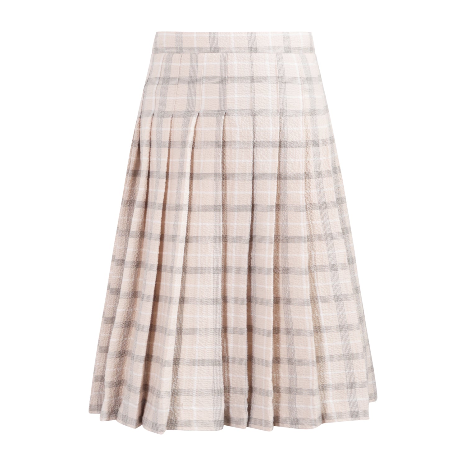 The Pleated Skirt — Beige Seersucker – Infantium Victoria
