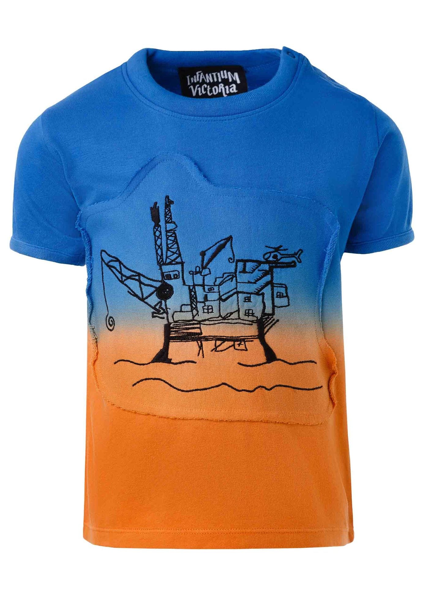 Dip Dye Kids T-Shirt with Appliqué – view 5 – Infantium Victoria