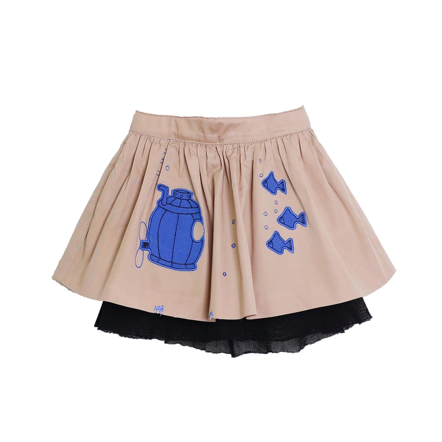 MAGIC MENDING PRELOVED Beige Cotton Skirt with Submarine, 2 years – Infantium Victoria