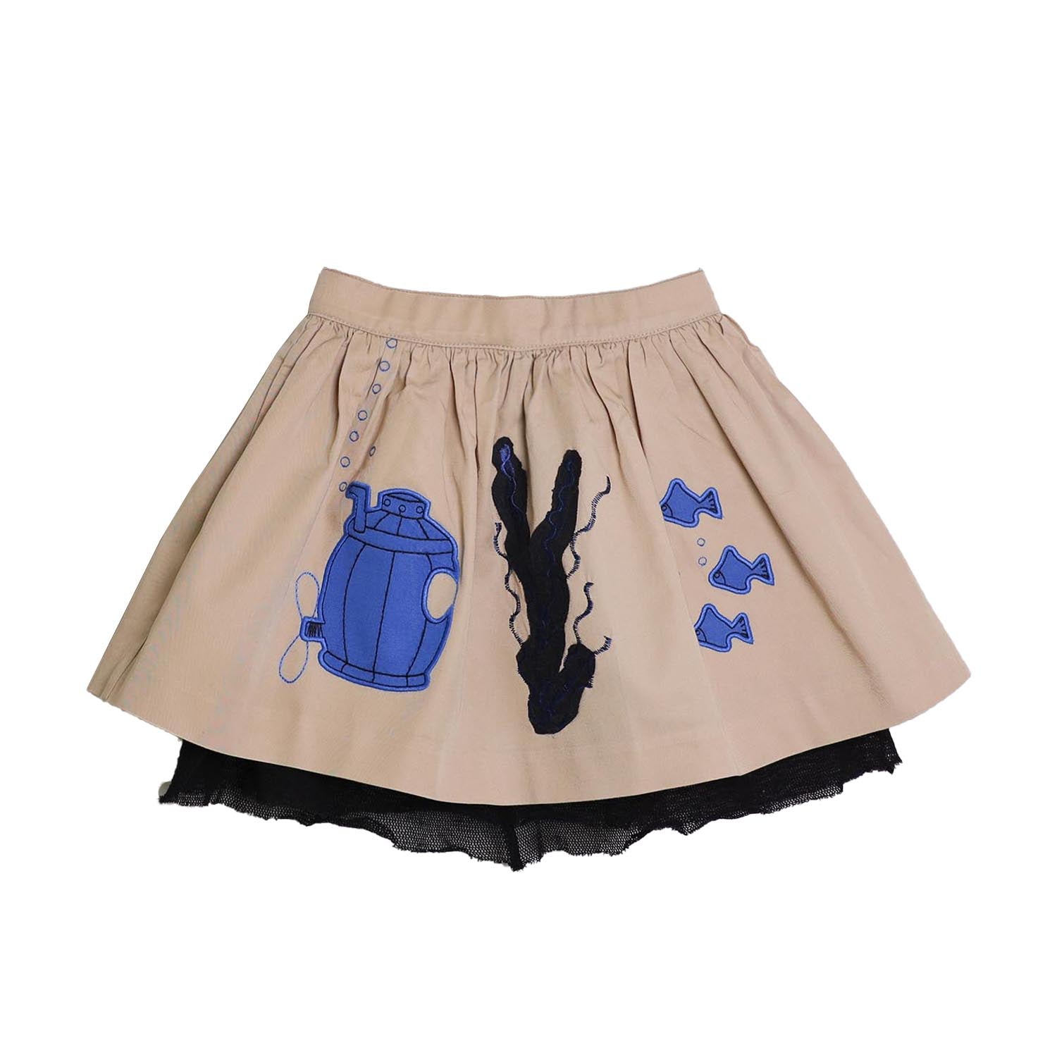 MAGIC MENDING PRELOVED Beige Cotton Skirt with Submarine, 4 years – Infantium Victoria