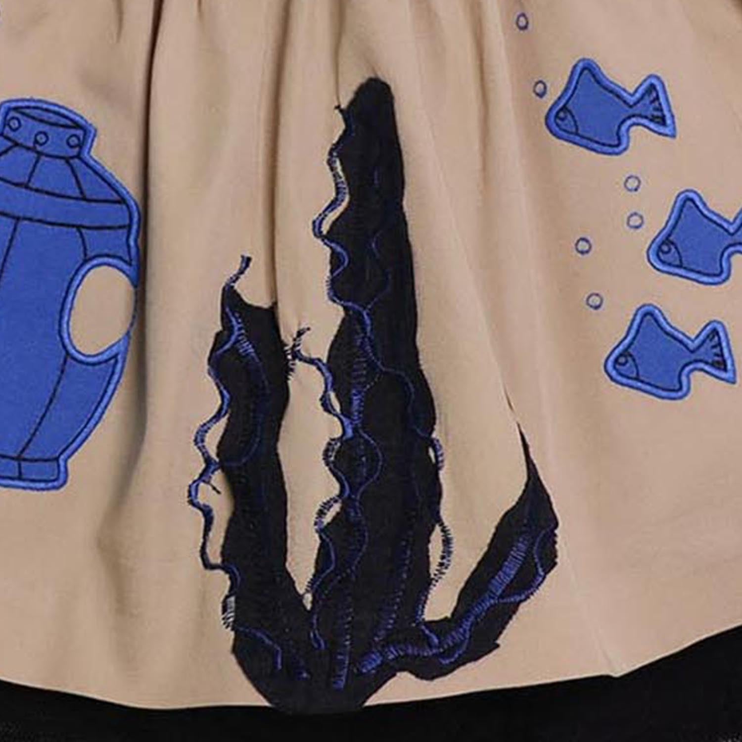 MAGIC MENDING PRELOVED Beige Cotton Skirt with Submarine, 4 years – view 3 – Infantium Victoria