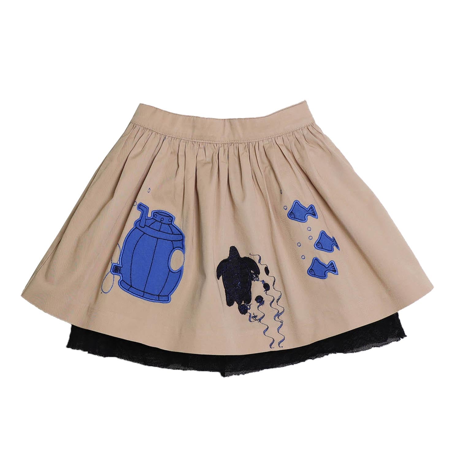 MAGIC MENDING PRELOVED Beige Cotton Skirt with Submarine, 4 years – Infantium Victoria