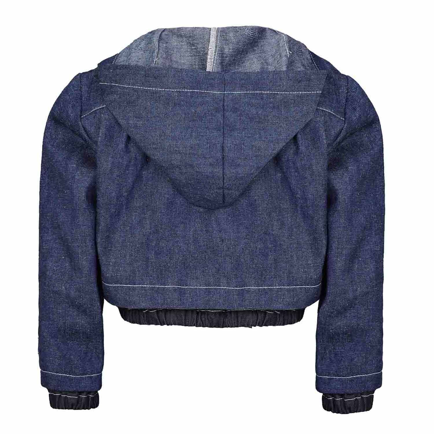 Boys and Girls Denim Jacket with Hood – view 3 – Infantium Victoria