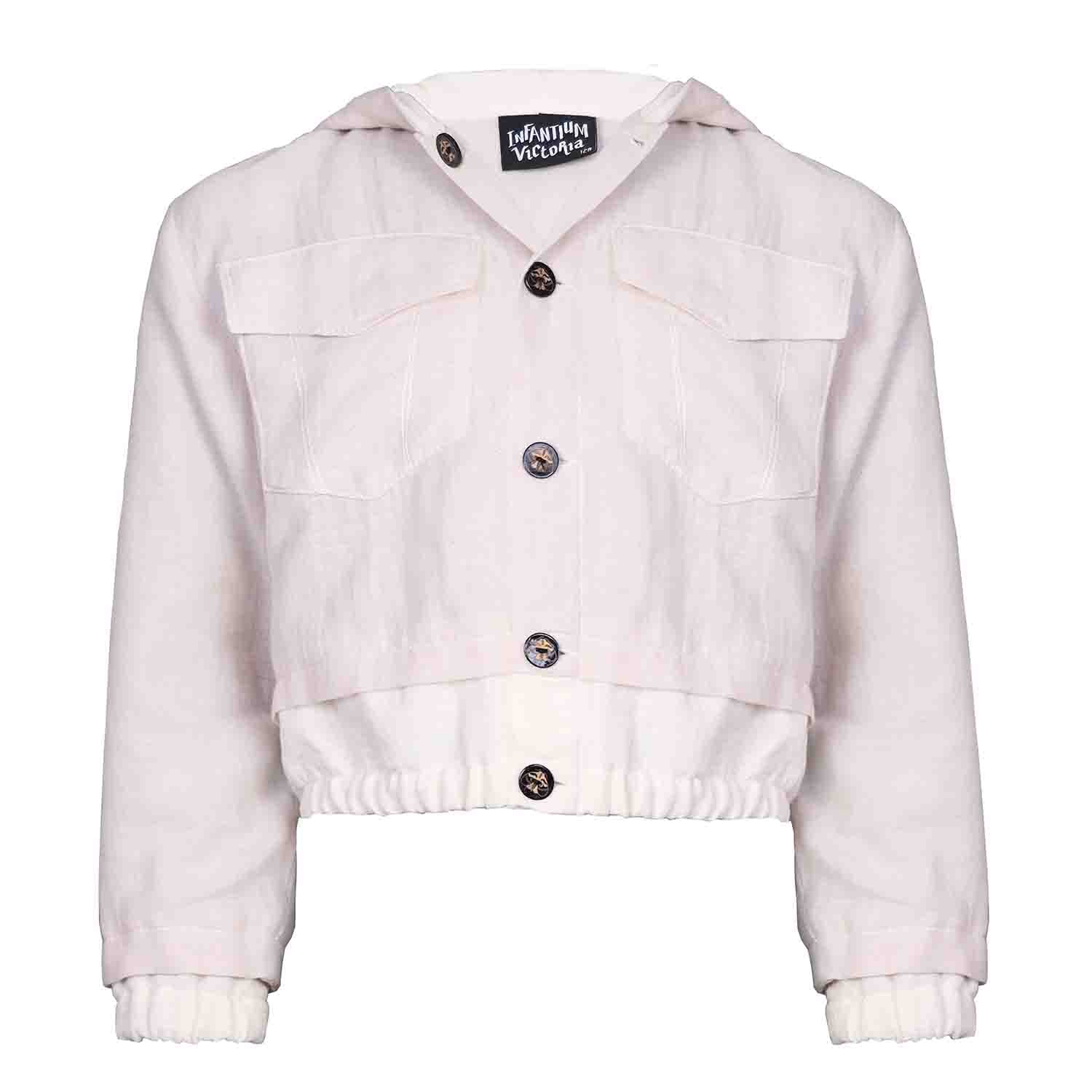 Boys and Girls Hooded Off White Jacket – Infantium Victoria