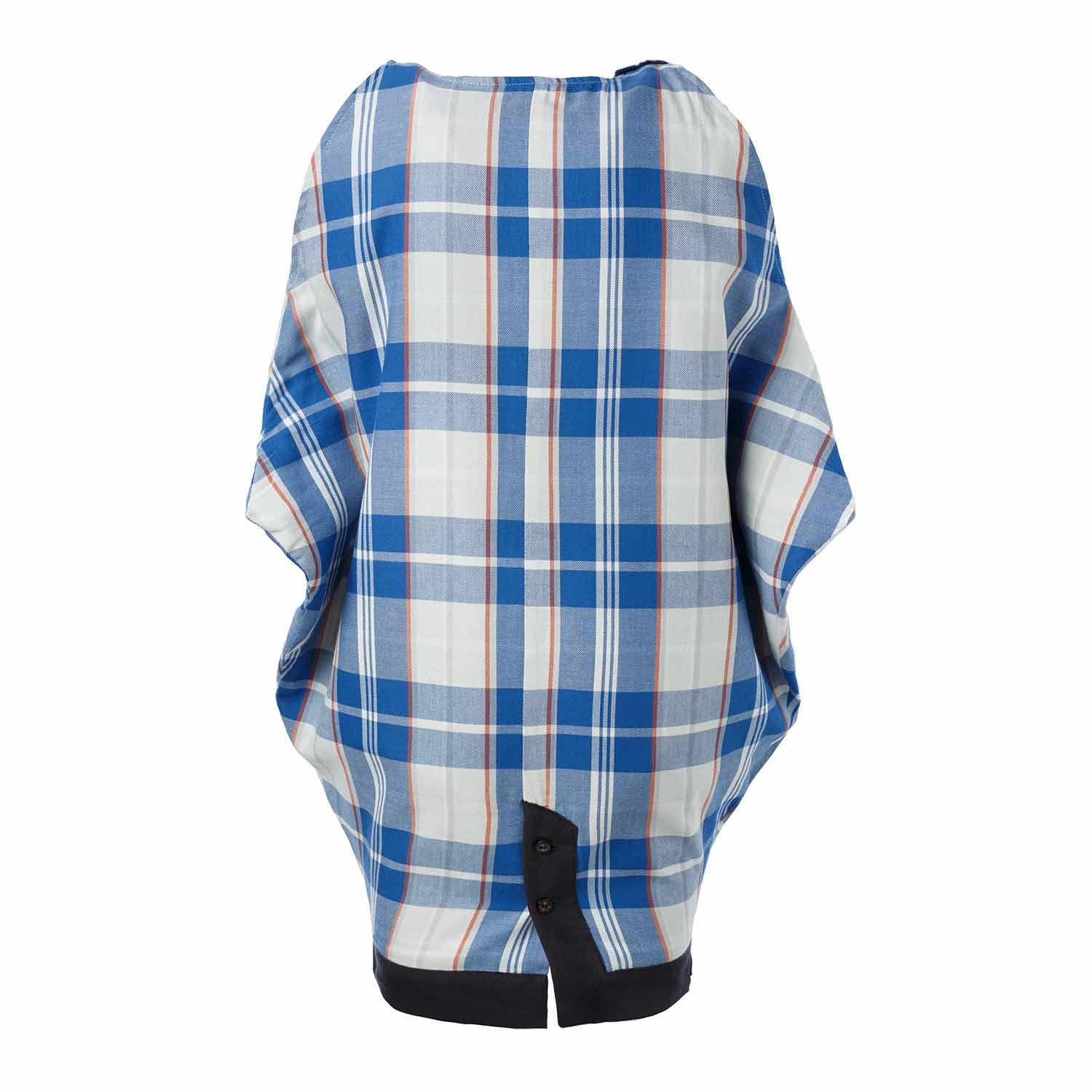 Blue and White Girls Tartan Dress – view 2 – Infantium Victoria