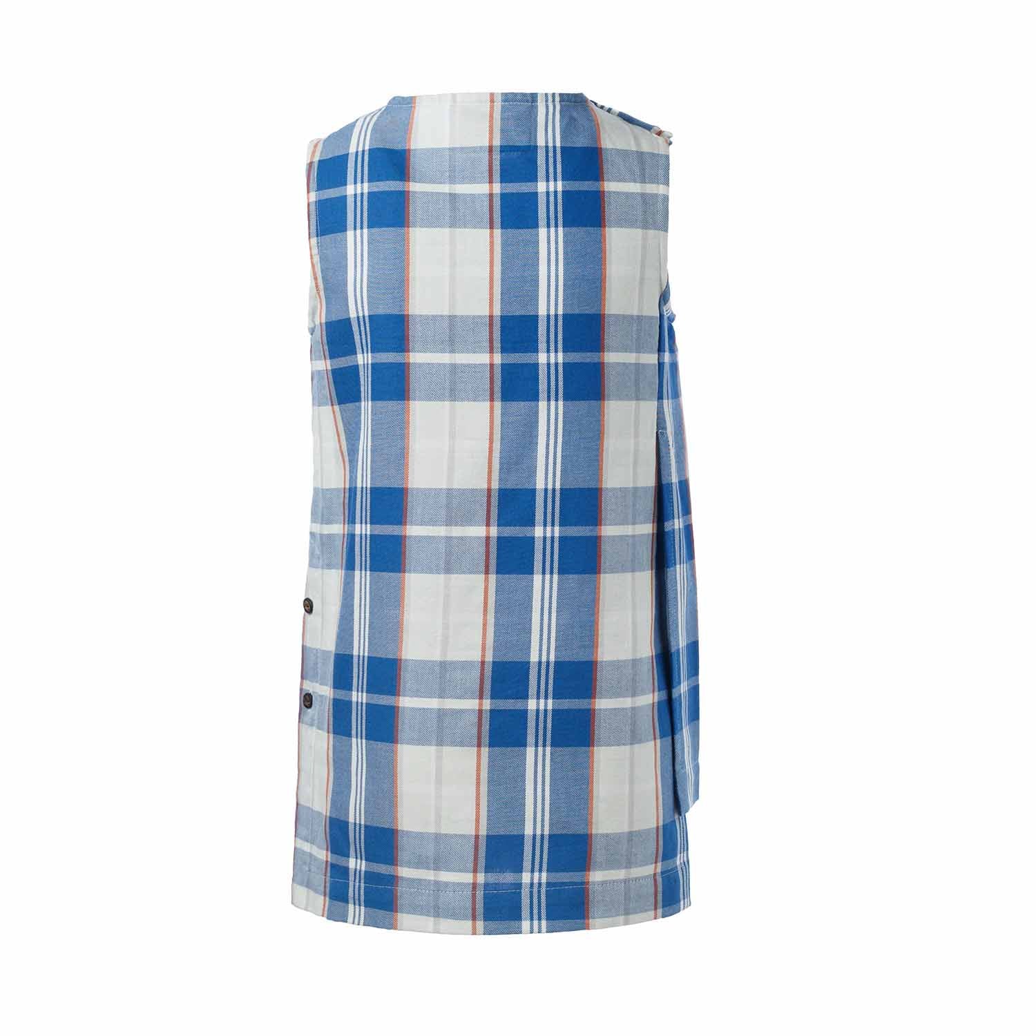 Blue and White Tartan Top For Boys and Girls – view 2 – Infantium Victoria