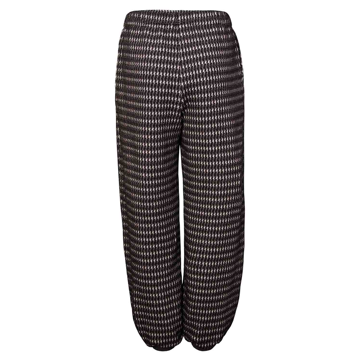 Black and White pied de poule Kids Pants with Knee Patches – view 3 – Infantium Victoria