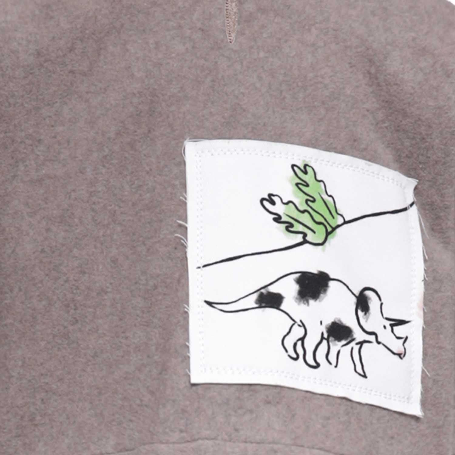 Beige Cotton Fleece Hoodie for Baby – view 2 – Infantium Victoria