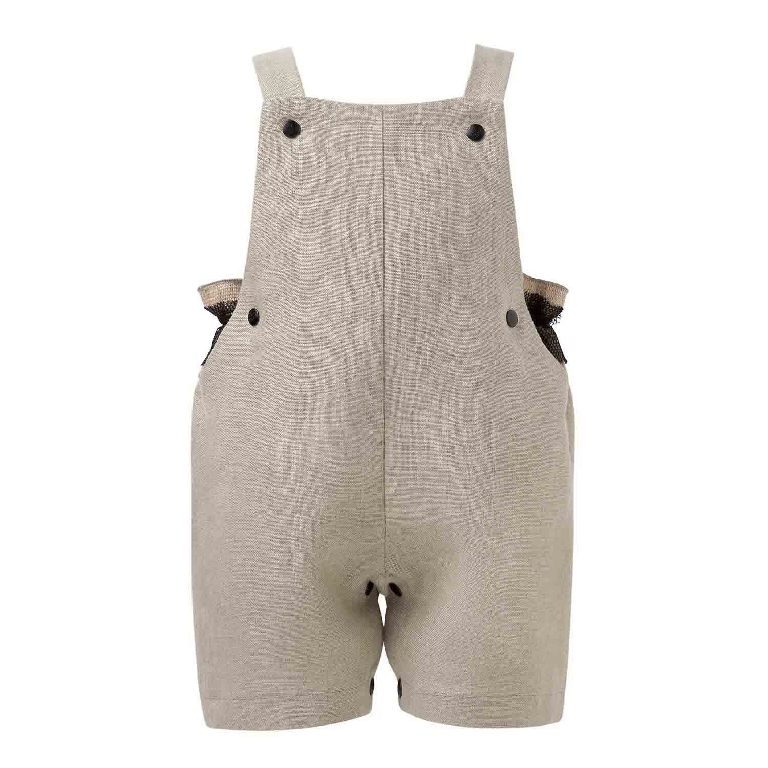 Baby Playsuit in Linen – Infantium Victoria