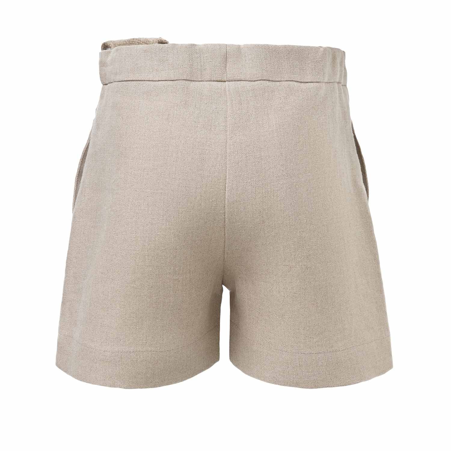 Kids' Linen Shorts with Hemp Sash – view 2 – Infantium Victoria