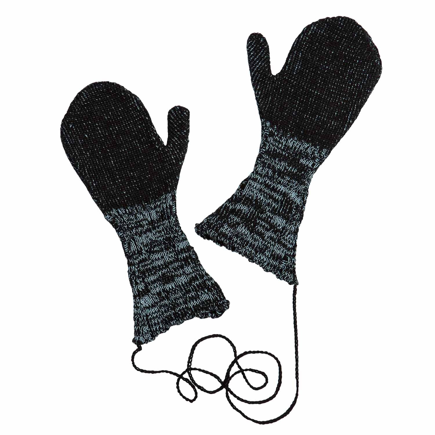 Knitted Black and Blue Gloves – Infantium Victoria