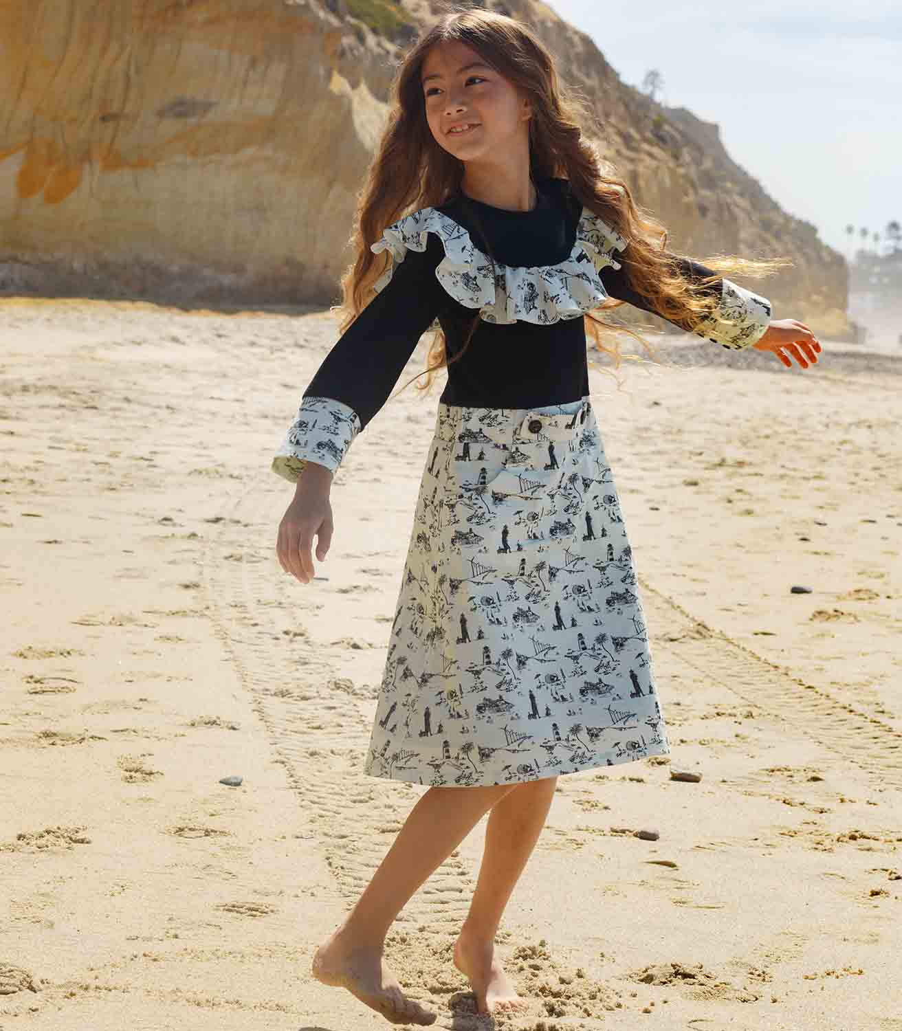 Girls' Vintage Frill Dress – view 2 – Infantium Victoria