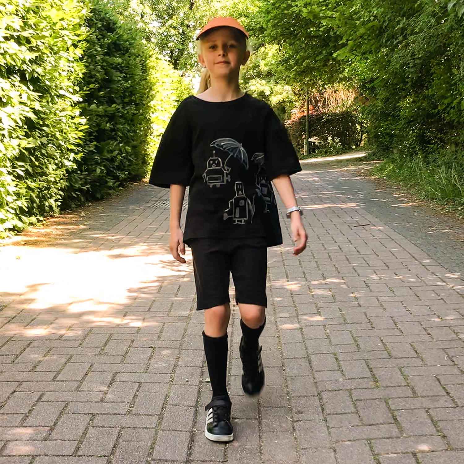 Black Jersey Boys and Girls Biker Shorts – view 2 – Infantium Victoria