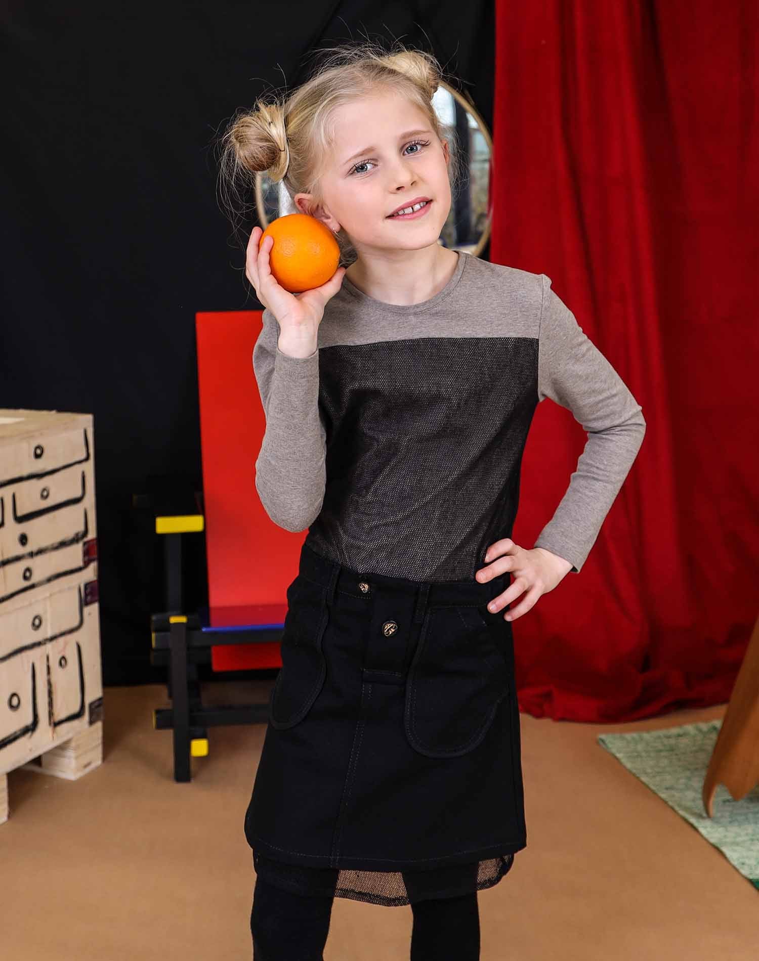 Kids Black Mini Skirt – view 3 – Infantium Victoria