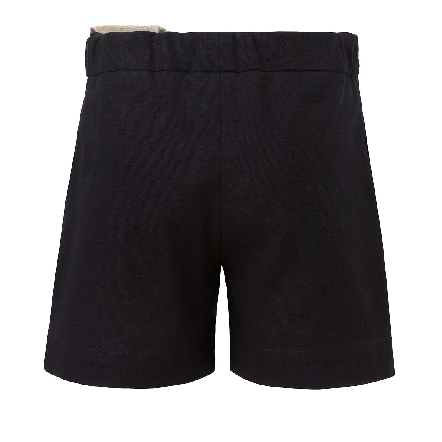 Black Shorts with Hemp Sash – view 2 – Infantium Victoria