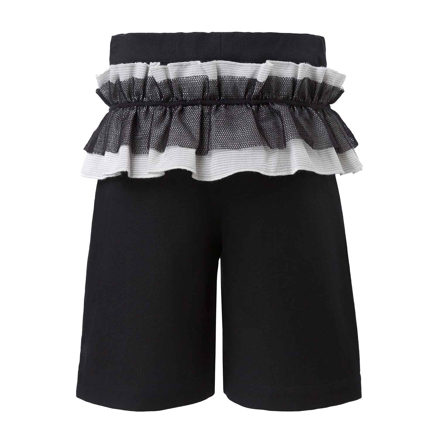 Black Shorts with Ruffles – view 2 – Infantium Victoria