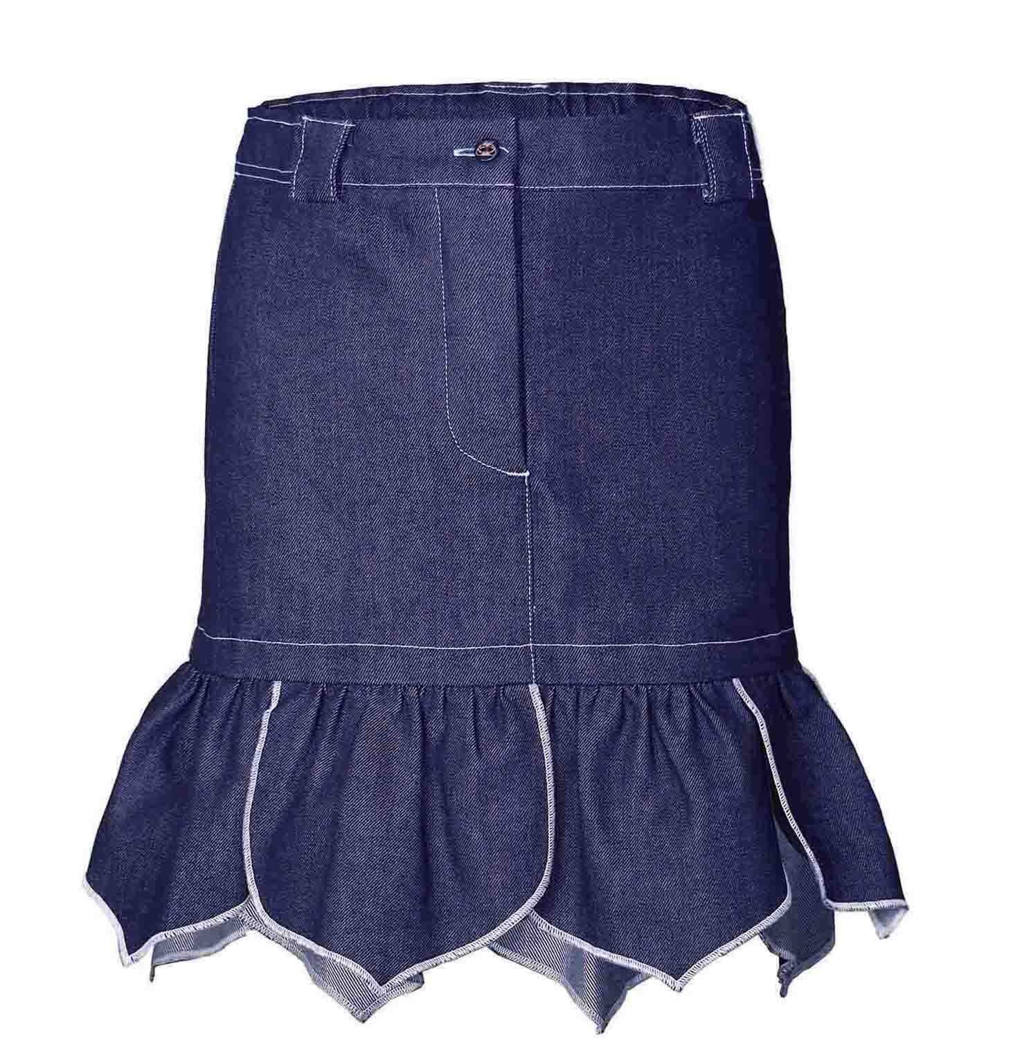 Girls Denim Mini Skirt with Flower Petals – Infantium Victoria