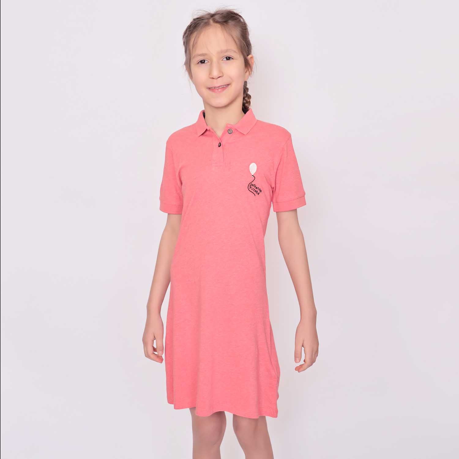 Red Polo Dress for Girls – view 2 – Infantium Victoria