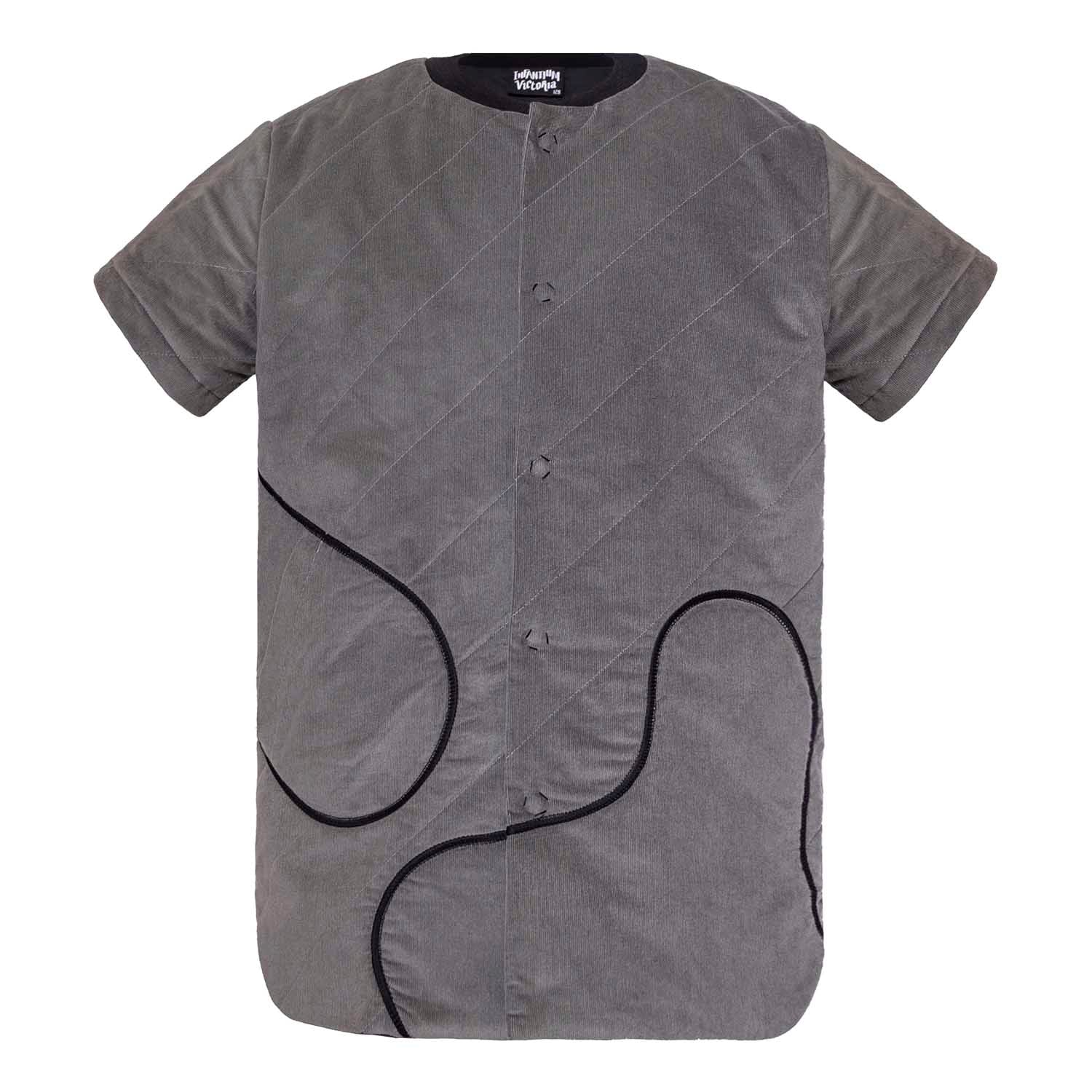 Grey Velvet Jacket with Short Sleeves – Infantium Victoria
