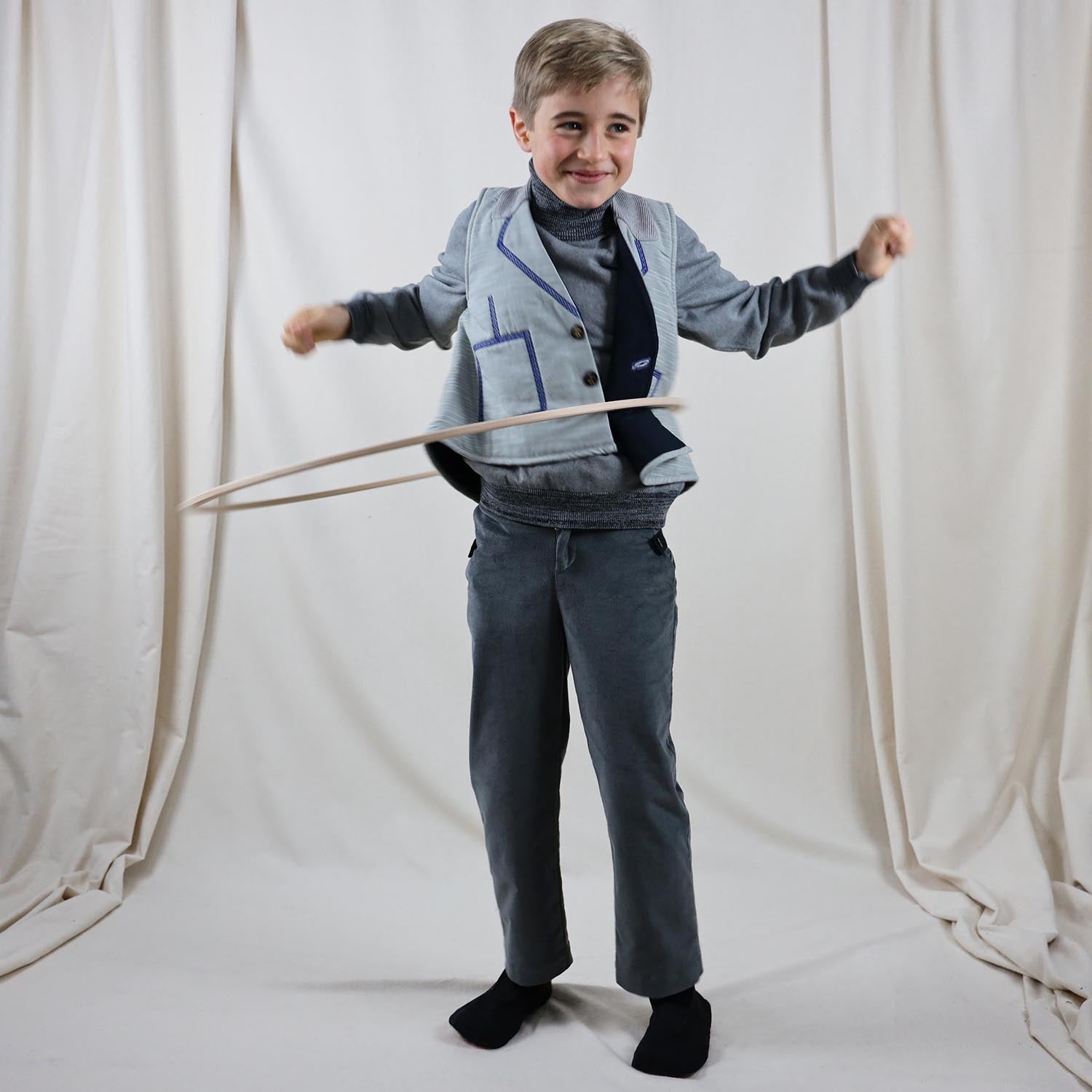 Grey Corduroy Pants – view 2 – Infantium Victoria
