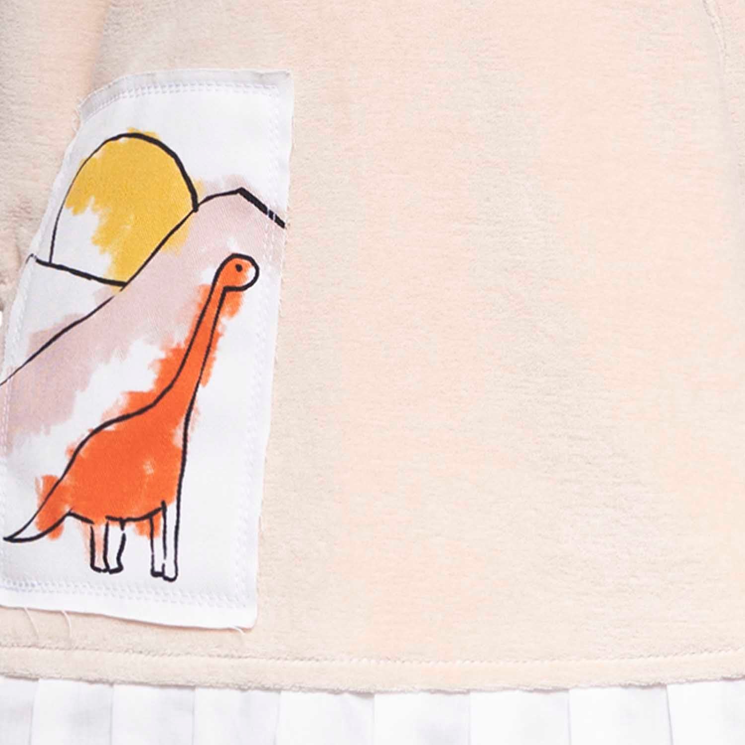 Baby Dress in Peach with Appliqué – view 2 – Infantium Victoria