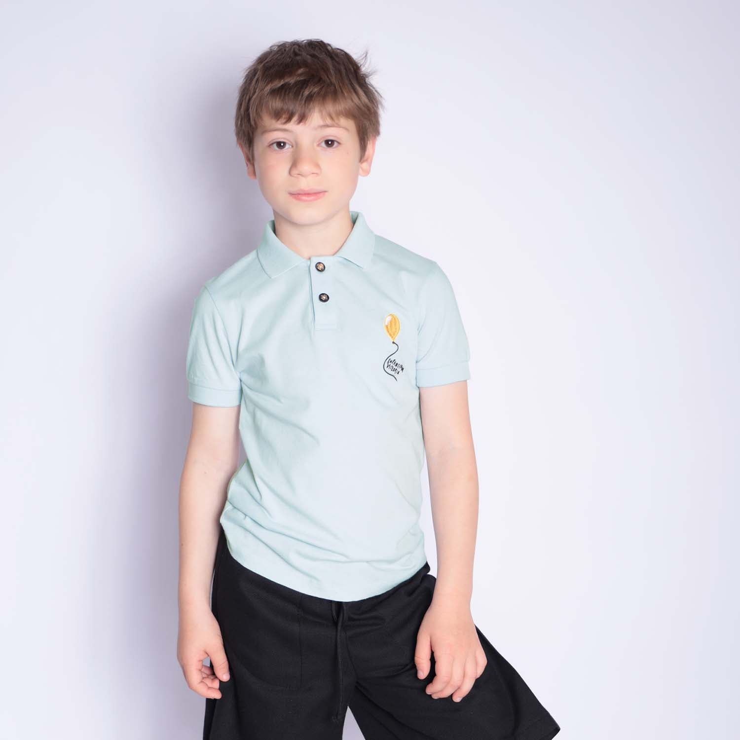Mint Green Girls and Boys Polo Shirt – view 2 – Infantium Victoria