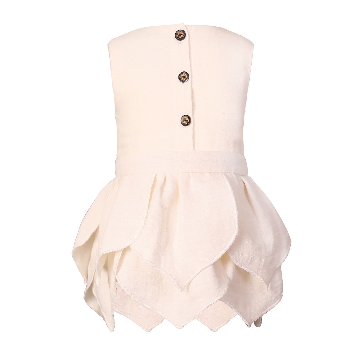 White Baby Dress with Flower Petals – view 3 – Infantium Victoria