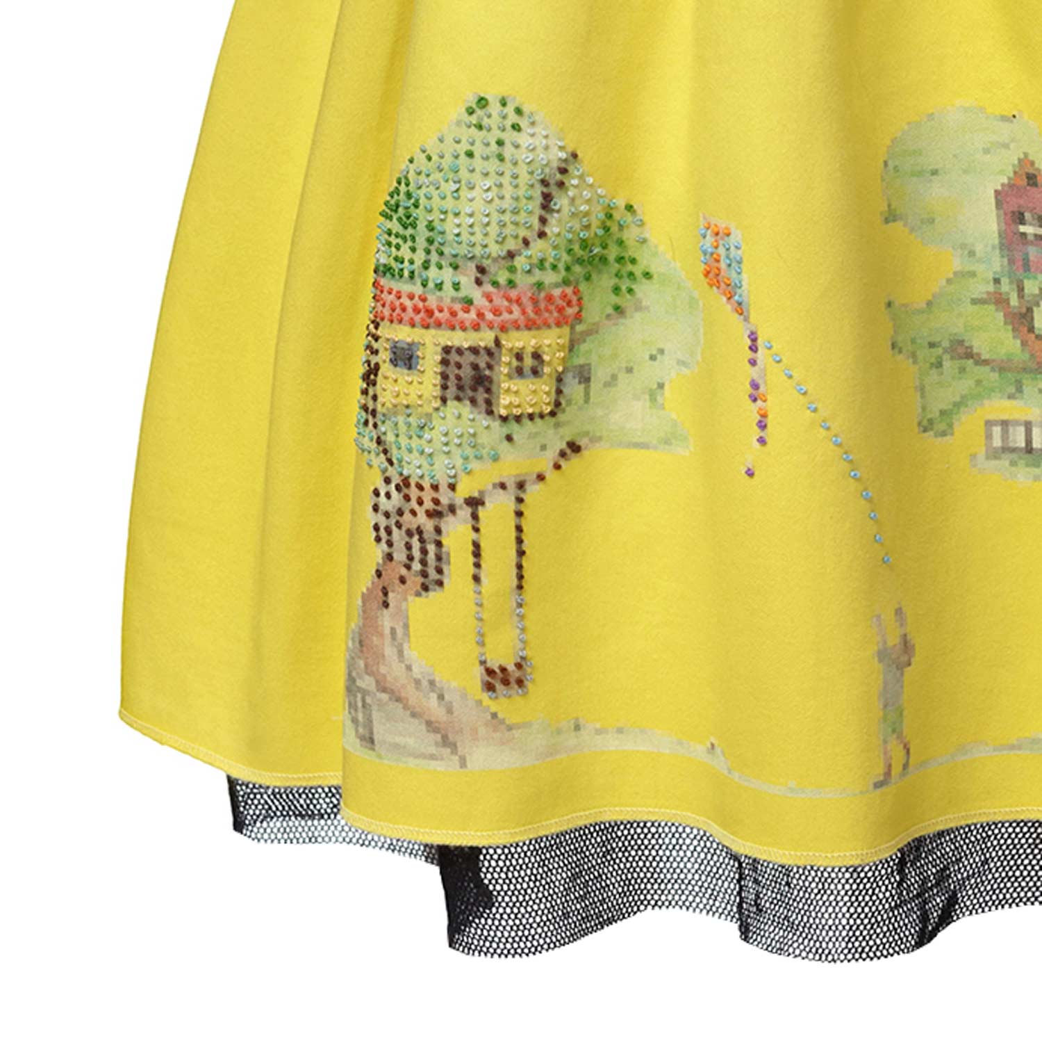 Yellow Embroidered Dress for Girls – view 3 – Infantium Victoria