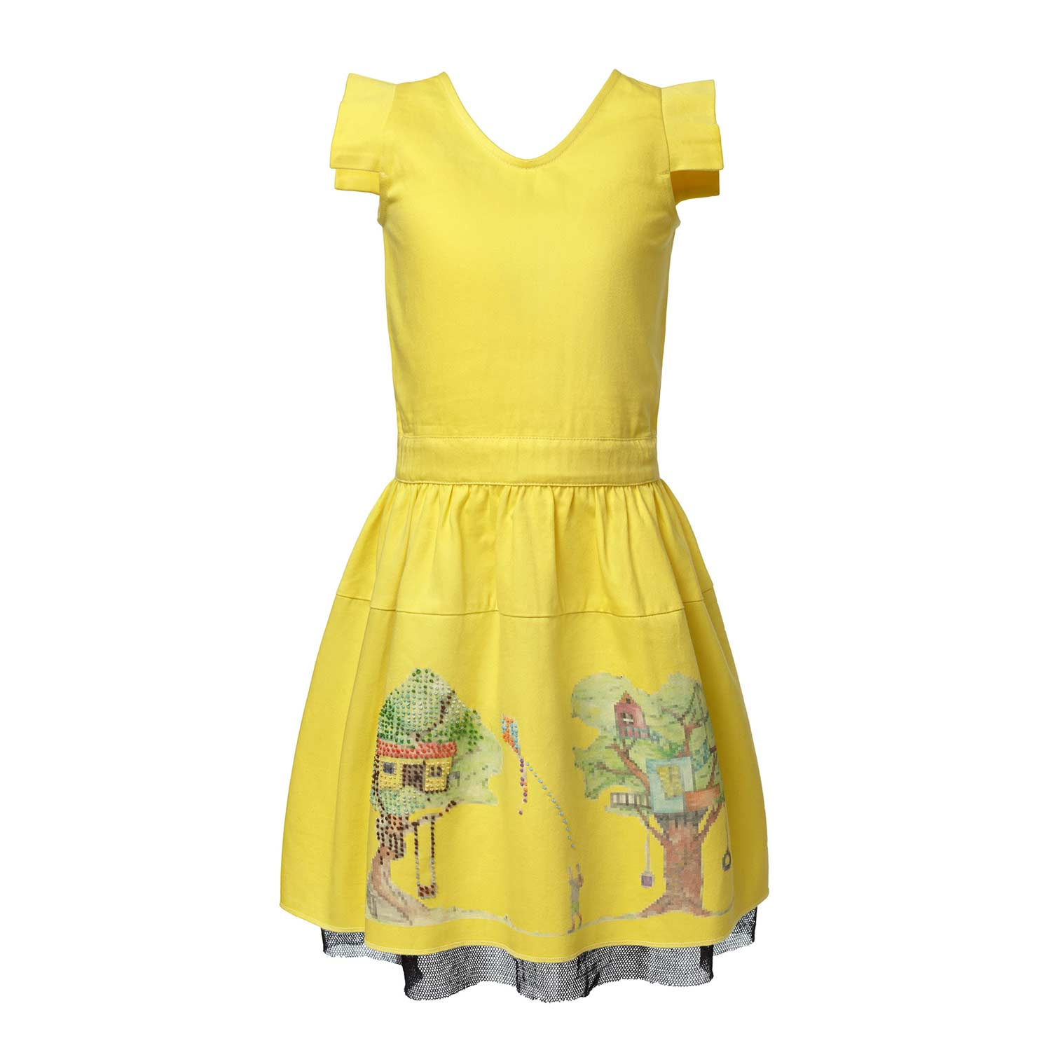 Yellow Embroidered Dress for Girls – Infantium Victoria