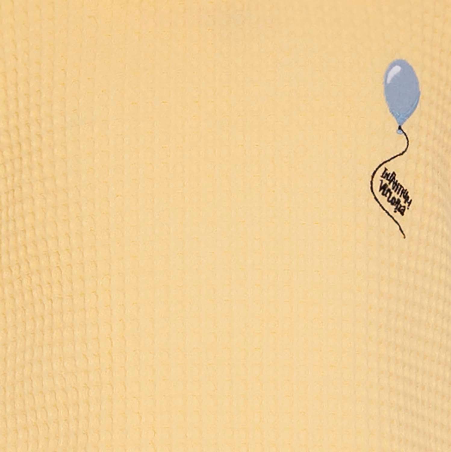 Yellow Waffle Dress with Embroidery for Girls – view 3 – Infantium Victoria