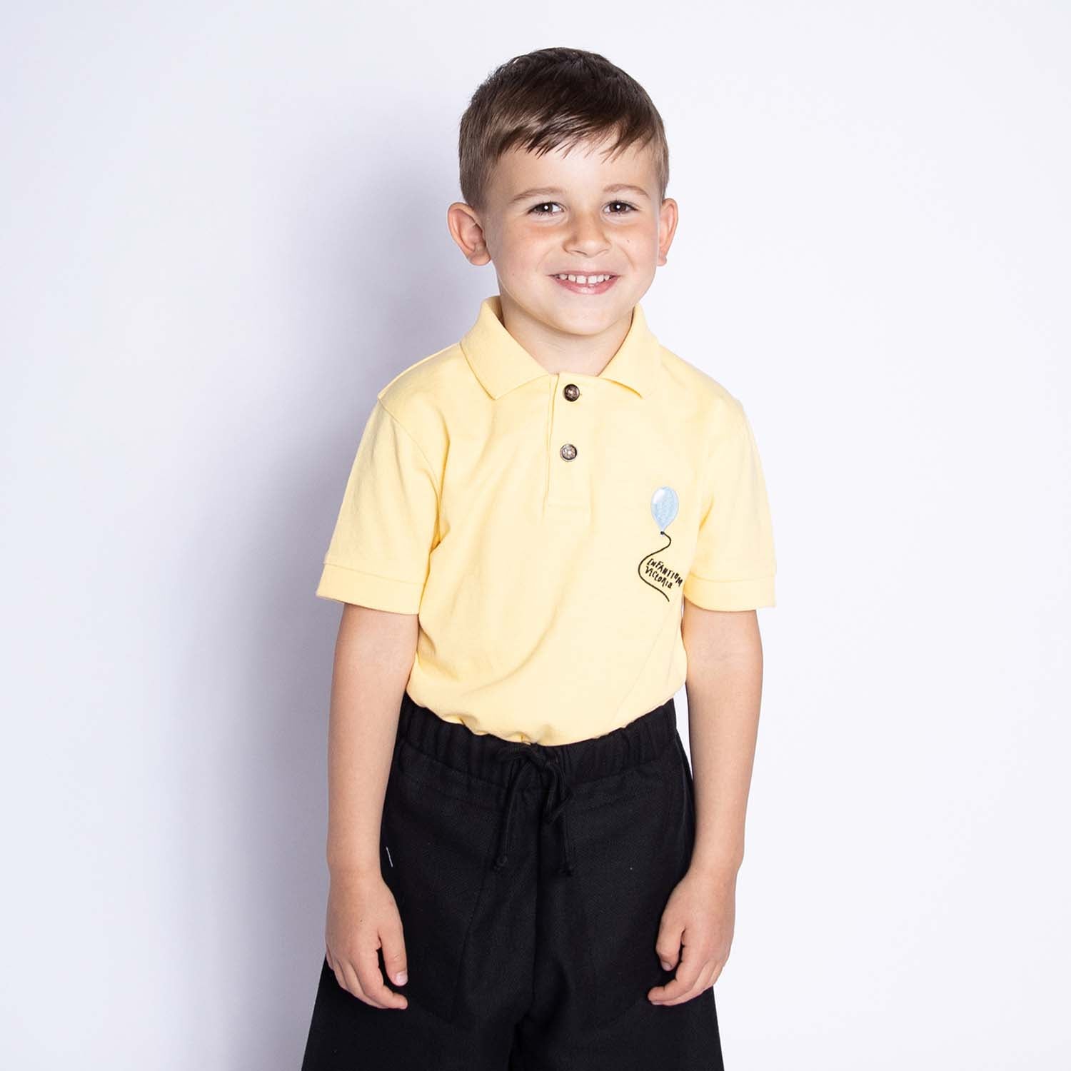 Yellow Polo Shirt For Kids – view 2 – Infantium Victoria