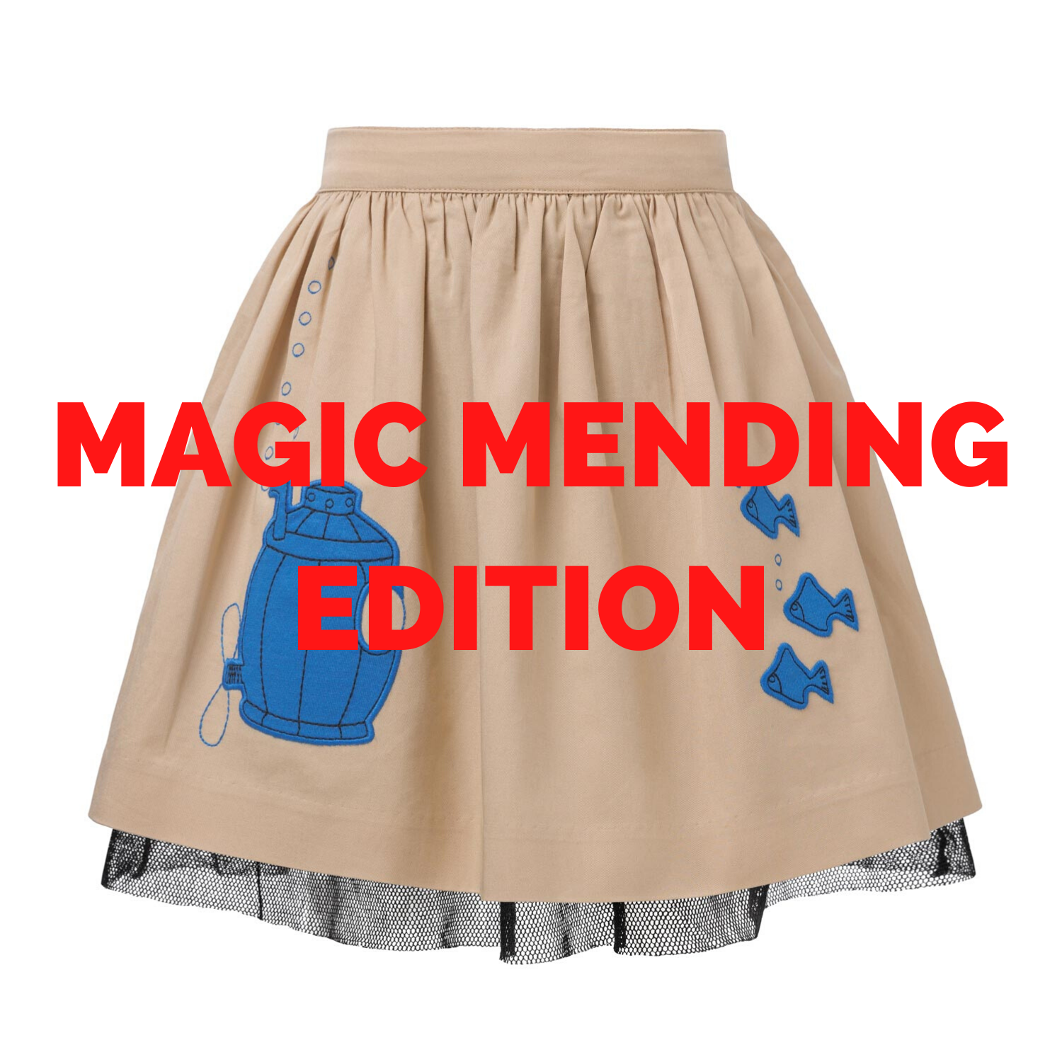MAGIC MENDING PRELOVED Beige Cotton Skirt with Submarine, 2 years – view 2 – Infantium Victoria