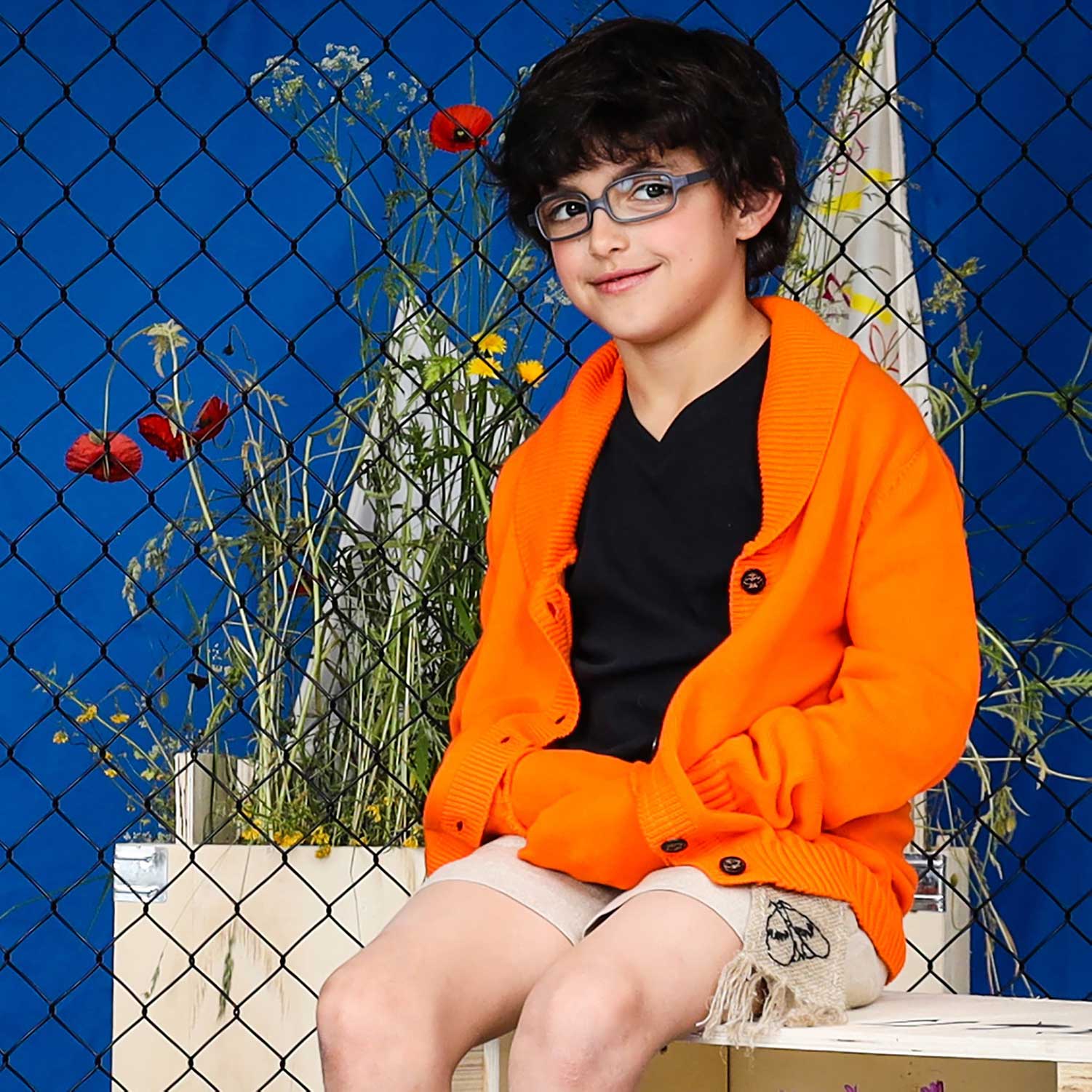 Orange Girls and Boys Cardigan – view 2 – Infantium Victoria